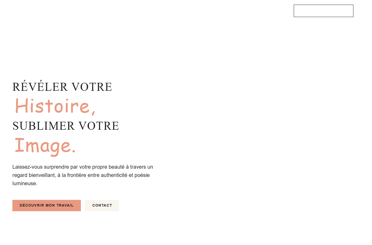 Screenshot of photography website